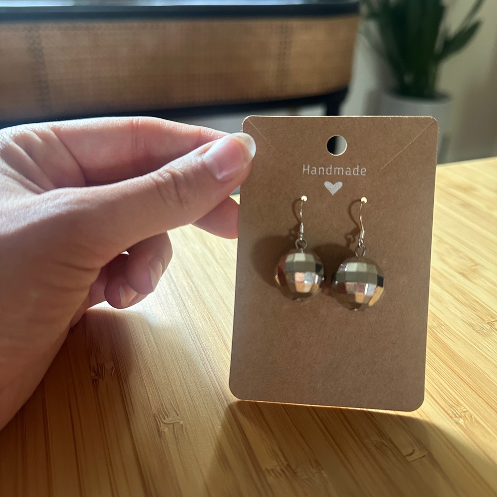Mirrorball disco earrings